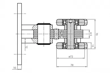 PSG 60.089 Laufwagen 89x100 mm 8-rollen