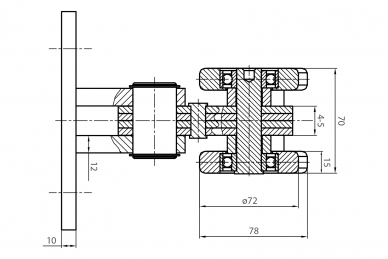 PSG 60.089 Wózek jezdny 89x100 rolki st.