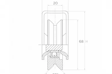 PSG 60.100.02 Roulette « V » de 68 x 20 mm