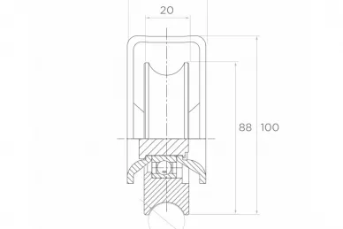 PSG 60.101.02 Laufrolle „V” 90x20 mm