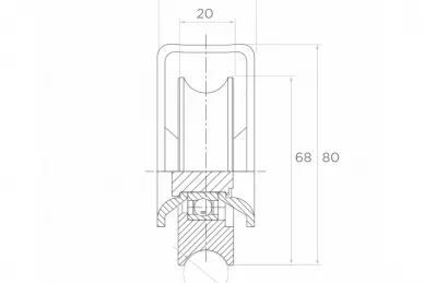 PSG 60.102.02 Laufrolle „O” 70x16,5 mm