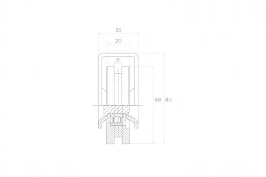 PSG 60.104.02 Laufrolle „T” 68x20 mm
