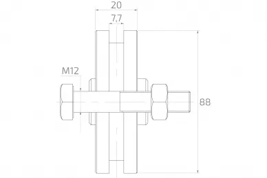 PSG 60.105 Rullo mobile T da 90x20