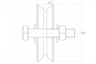 PSG 60.106 Laufrolle V o 68x20