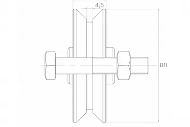 PSG 60.107 Rullo mobile V da 88x20