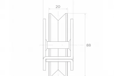 PSG 60.120.90 Laufrolle für Schiebetor „V” 90 mm