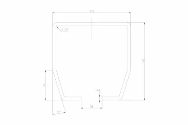 PSG 60.140.ZN Sliding gate rail, C-channel 140 x 140 x 6 - length 6000 mm, hot-dip galvanized