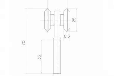 PSG 60.201.25 Obere Rolle mit zwei Rädern 25 mm