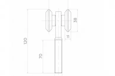 PSG 60.201.38 Obere Rolle mit zwei Rädern 38 mm
