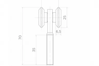 PSG 60.202.25 Obere Rolle mit vier Rädern 25 mm