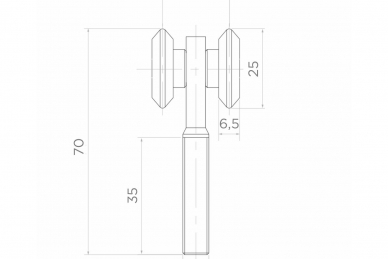 PSG 60.202.25 Rolka górna z czterema kółkami 25 mm (100)