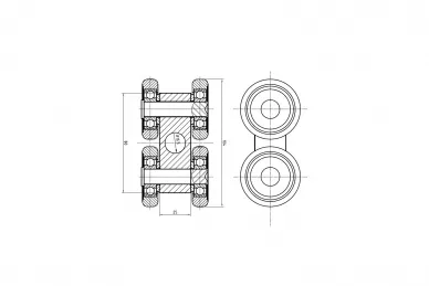 PSG 60.206.50 Wózek 4 rolkowy do bram podwieszanych, do profilu 68x68mm (25)