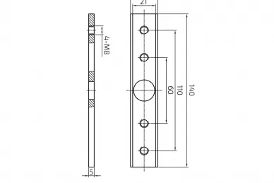 PSG 60.221.50 Fixation supérieure du chariot pour portes suspendues