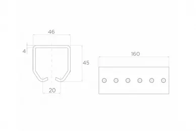 PSG 60.231.25 łącznik do szyn 35x32