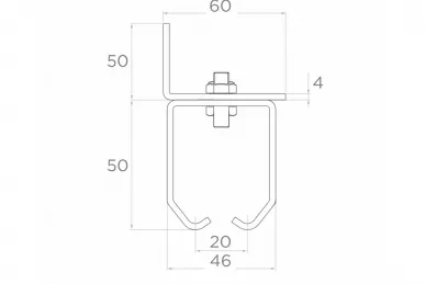 PSG 60.234.25 Aufhänger für Schienen 35 x 32 mm