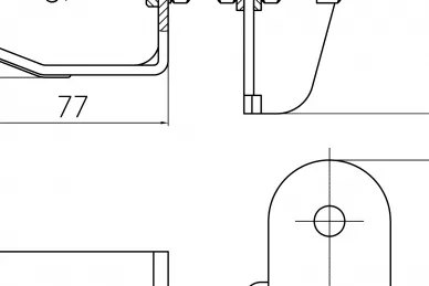 PSG 60.237.50 Gancio per profilo 64x68 mm per cancelli sospesi
