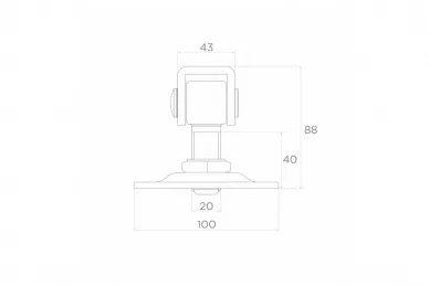 PSG 61.000.20 Charnière réglable M20 100x100x4 mm