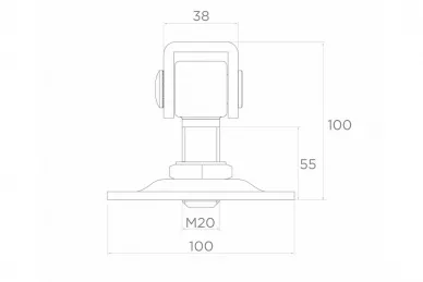 PSG 61.000 Cerniera regolabile M20 100x100x4 mm