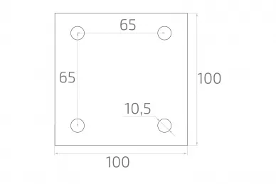 PSG 61.000 Verstellbares Scharnier M20 100x100x4 mm