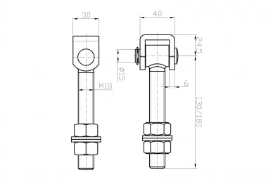 PSG 61.003.180 Zawias reg.długi m18 l-180 (30)