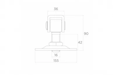 PSG 61.007 Zawias reg. z szyldem ozd. m16 155x80x4 (50)