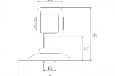 PSG 61.018.2 Zawias reg. z szyldem m16 75x75x3 (36)