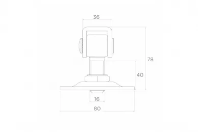PSG 61.018 Charnière réglable avec plaque M16 80x80x3