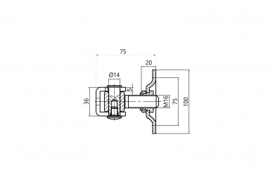 PSG 61.019.16 Zawias reg. z szyldem m16 100x100x4 (40)