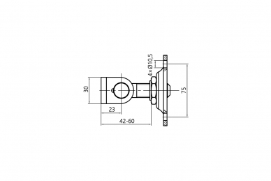 PSG 61.019.16 Zawias reg. z szyldem m16 100x100x4 (40)