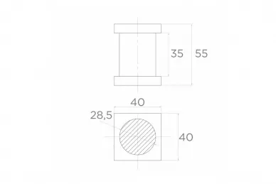 PSG 61.057 Connecteur de charnière 28,5x35 mm