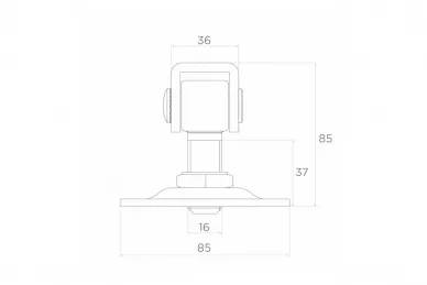 PSG 61.061.01 Zawias reg. z szyldem prostokątnym m16 85x55 (50)