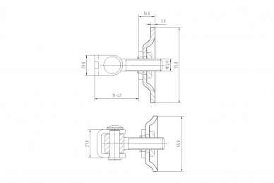 PSG 61.061.02.12 Zawias reg. z szyldem prostokątnym m12 75x55x3 (50)