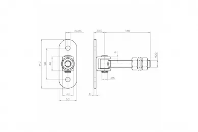 PSG 61.068.20 Zawias reg. m20 z szyldem 140x50 mm (30)