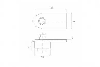 PSG 61.070.40 Zawias do bramy górny fi 40 (50)
