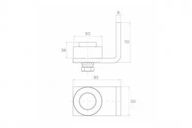 PSG 61.075.50 Zawias do bramy górny fi 50