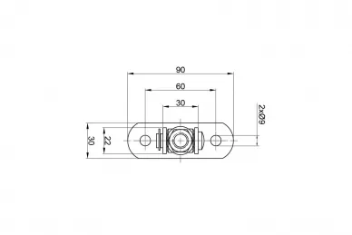 PSG 61.080 Zawias regulowany m12 l-115 podstawa 90x30x3 (30)
