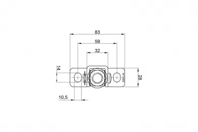 PSG 61.082 Zawias regulowany m16, l-130 - gięty (30)