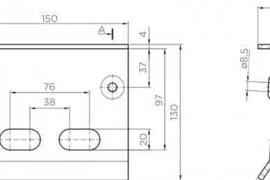 PSG 61.094 Fermaporta per cancello con fori per catenaccio zincato 97 mm