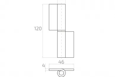 PSG 61.120.03 Charnière à souder 20 x 120 mm