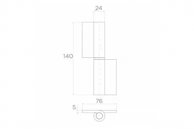 PSG 61.124.03 Einschweißbares Scharnier 24 x 140 mm