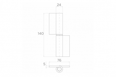 PSG 61.124.03 Zawias do wspawania 24 x 140 mm (25)