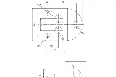 PSG 61.191 Stoper do bramy stalowy z gumowym odbojem – do przykręcania, 130x150/h65 mm