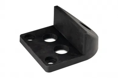 PSG 61.191 Stoper do bramy stalowy z gumowym odbojem – do przykręcania, 130x150/h65 mm