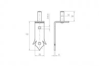 PSG 61.265 Tenon à visser 14/35 décoratif