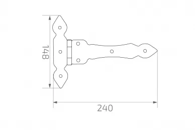 PSG 61.314 Zawias ozdobny pasowy h148xl240 gr.3mm