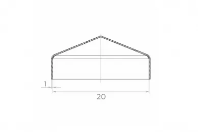 PSG 62.002.01 Daszek wys.rant 20x20/1