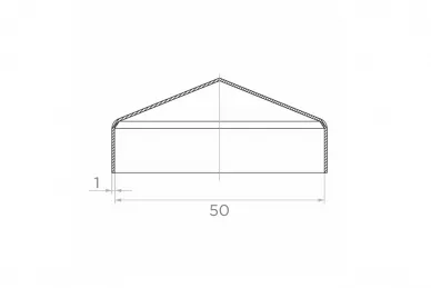 PSG 62.005.01.ZN Daszek wys.rant 50x50/1, ocynk