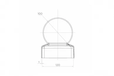 PSG 62.012.10 Daszek 120x120/fi100