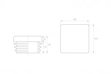PSG 62.207 Zaślepka do profilu kw. 40x40 mm (50)