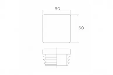 PSG 62.210.02 Zaślepka do profilu kw. 60x60 mm,  antracyt ral7016 (15)